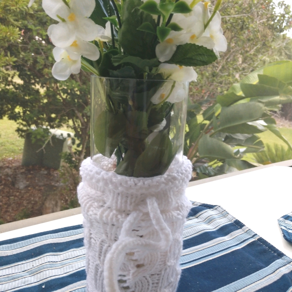Hand Crafted Wine Bottle Vase Cover Gift Bar Cart Essential Botanical Holiday - Picture 13 of 16